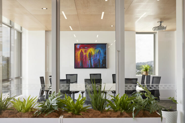 board room with fixed projector interior design